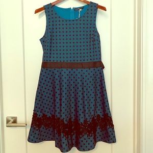 doe & rae polka dot party dress nwt large